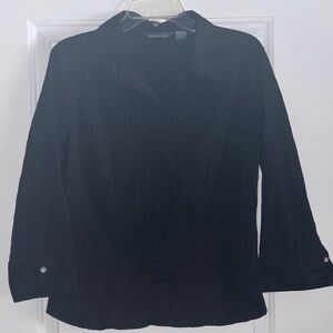 Hillard & Hanson Black Striped Blouse